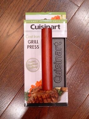 Cuisinart Cast Iron Grill Press BBQ Barbecue Grilling Hamburgers